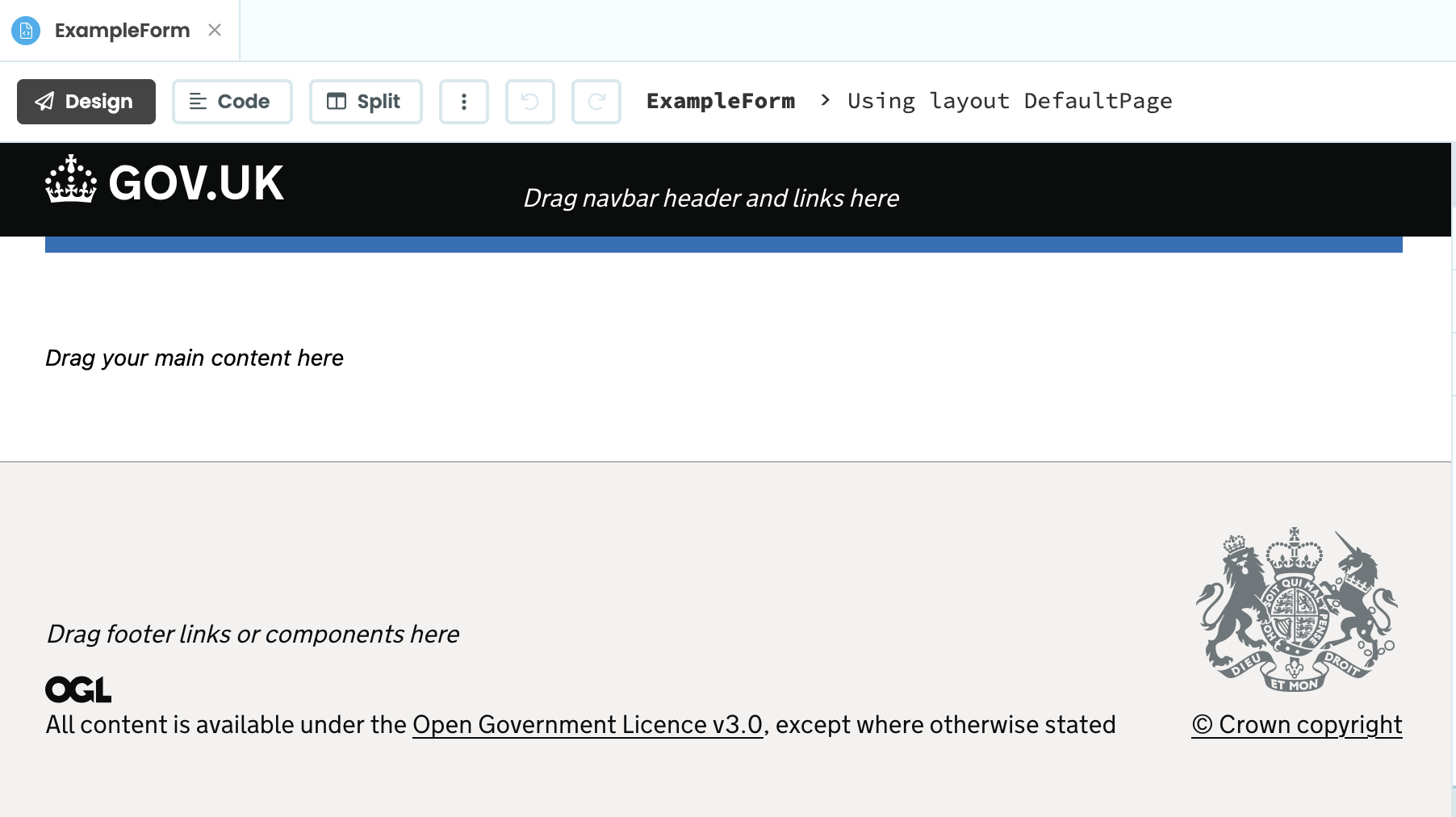 GOV.UKs basic page implemented in Anvil